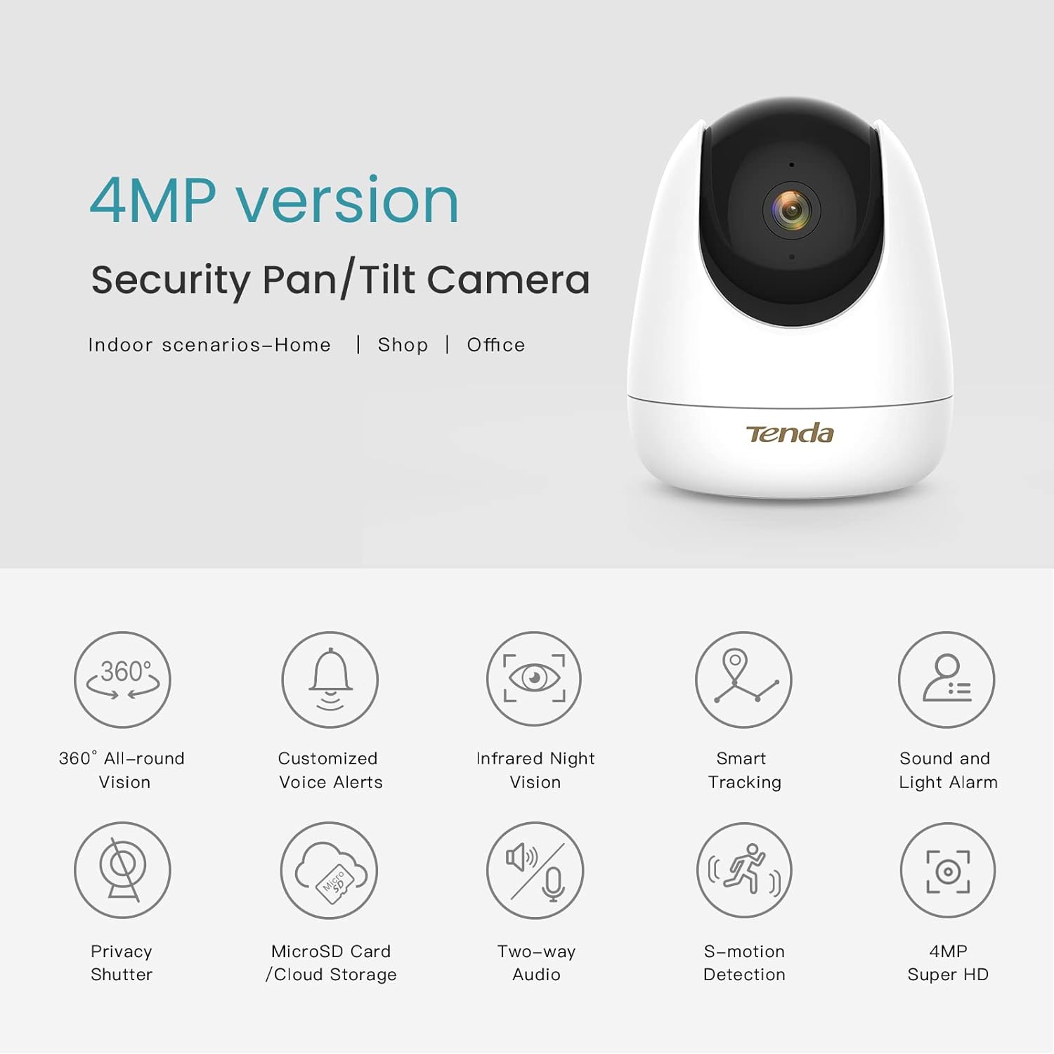 Tenda (CP7) Cameras for Home Security, 2.5K Indoor Camera WiFi Camera, 360° Pan Tilt WiFi Camera with Phone APP, 2-Way Audio, Night Vision, Smart Tracking, Human Detection, Cloud Storage Tenda (CP7) Cameras for Home Security, 2.5K Indoor Camera WiFi Camera, 360° Pan Tilt WiFi Camera with Phone APP, 2-Way Audio, Night Vision, Smart Tracking, Human Detection, Cloud Storage
